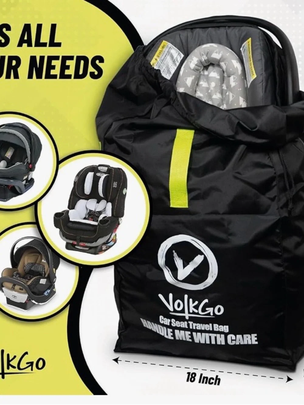NEW Airplane Car Seat Travel Bag with carry handles & shoulder straps Air Travel